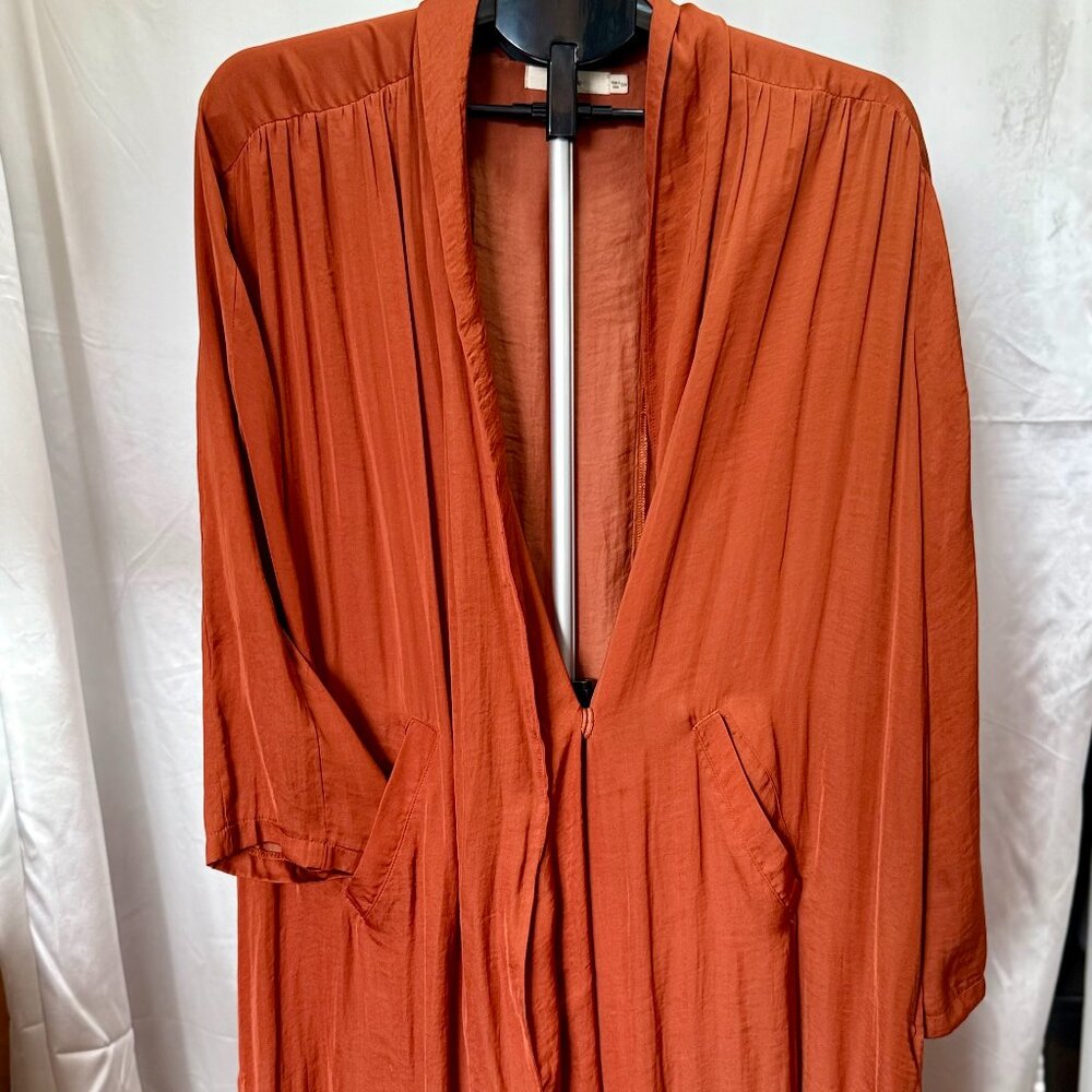 Mable | Satin Longline Duster Rust | Size S/M